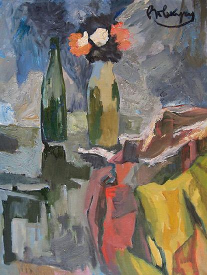 unknow artist Still life with yellow material Germany oil painting art